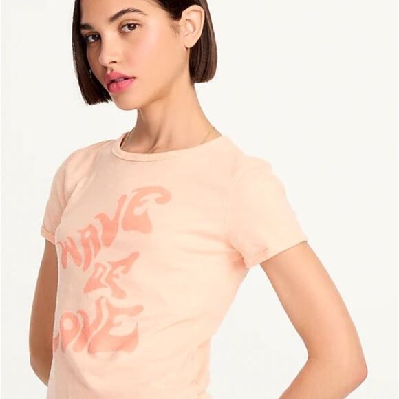 J, Crew Cropped "Wave of love" T-shirt - Picture 4 of 9
